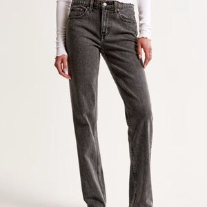 Abercrombie & Fitch 90s Mid Rise Gray Straight Leg Jeans